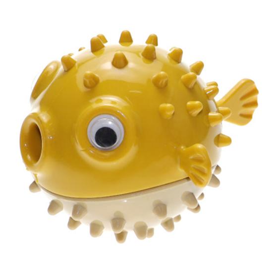 Puffer Fish Dog Chew Toy Bite Resistant Boredom Stress Relief Balloonfish Teething Cleaning Toy Treat Feeder Bouncing Ball Pet Supplies