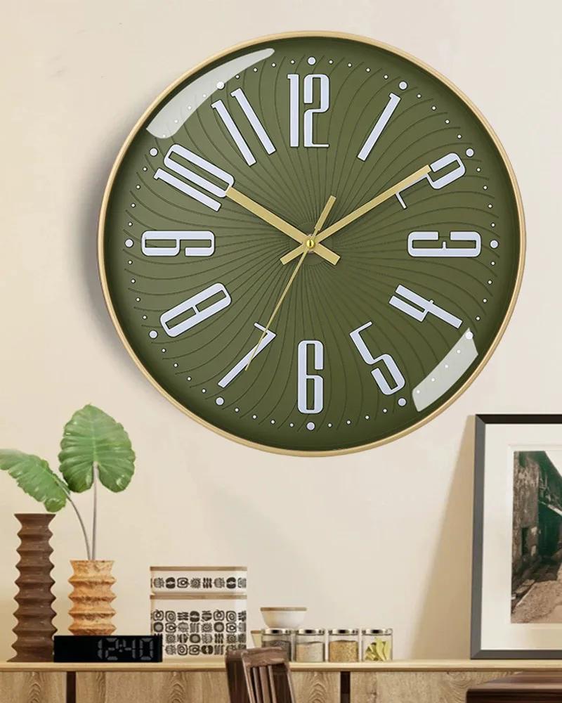 10 Inch Simple Mute Wall Clock Does Not Tick Round Three-dimensional Wall Hanging Clock for Study Classroom Living Room School