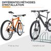 Bike Stand Parking Rack Floor or Wall Mount Bicycle Cycle Storage Locking Stand (5 Racks, Silver)