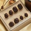 8pcs Vintage Maillard Style Wine Red Stud Earrings Set For Women Korean Minimalist Geometric Earring INS Daily Jewelry Gift 2026