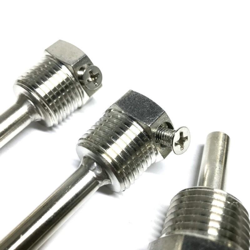2Pcs G1/2 Weldless Thermowell 50/100/300mm 304 Stainless Steel Thermowell with Screw Locking Thermocouple Thermopocket