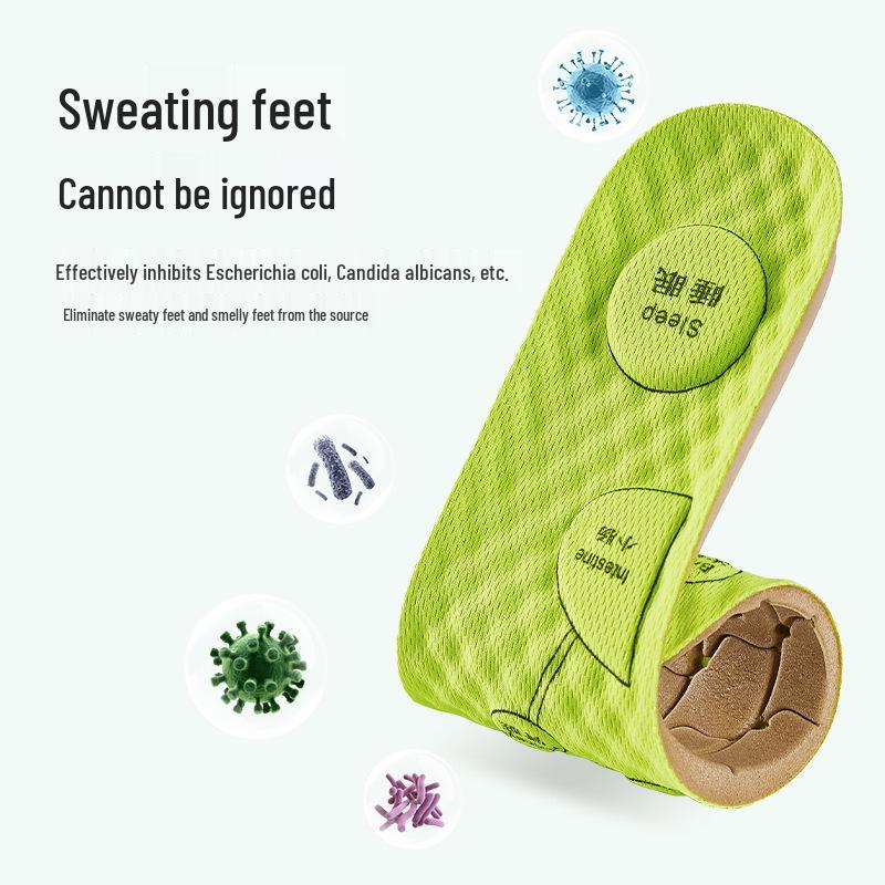 Artemisia Argyi Deodorizing Breathable Insoles: Soft, Sweat-Absorbent, Massage Comfort for Sports and Training