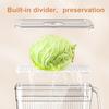 Refrigerator Storage Box with Handle Easy Pull Out Organizer Dry Wet Separation Date Timer Freshness Preservation Container