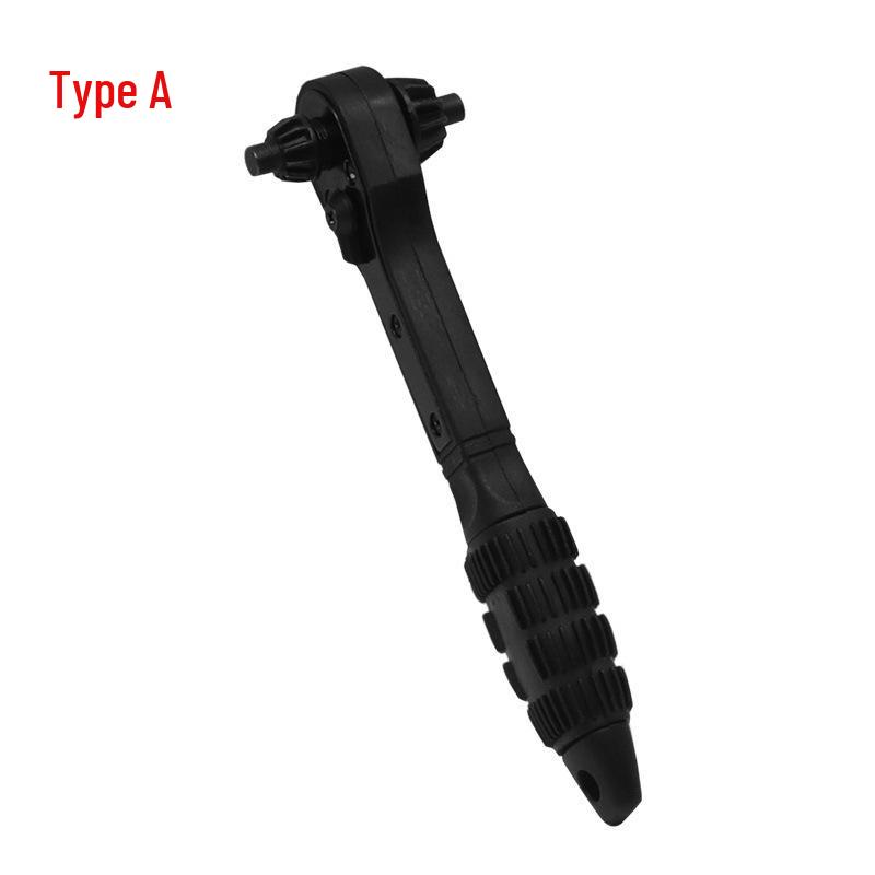 Black Quick Ratchet Two-in-One Double-Ended Drill Chuck Wrench