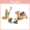 Hand Tree Willow Painted Sculpted Figures Shepherd Stable Animals Toy Ornaments