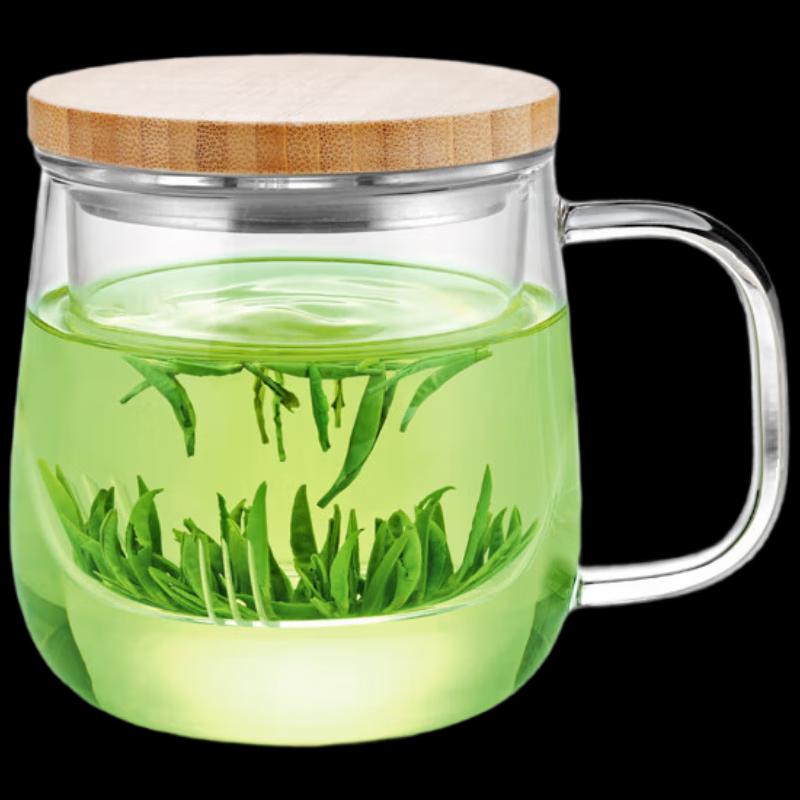 Heat-Resistant Glass Tea Infuser Cup with Handle and Lid