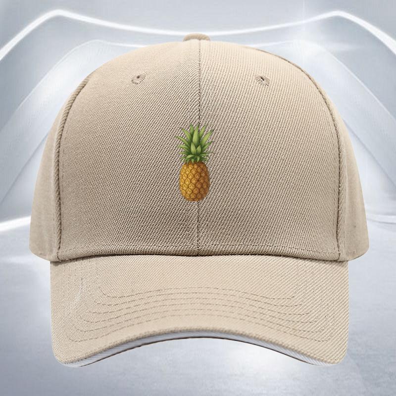 Pineapple Print Baseball Cap Polyester Lightweight Adjustable Unisex Style for Outdoor Sports Cycling Parties