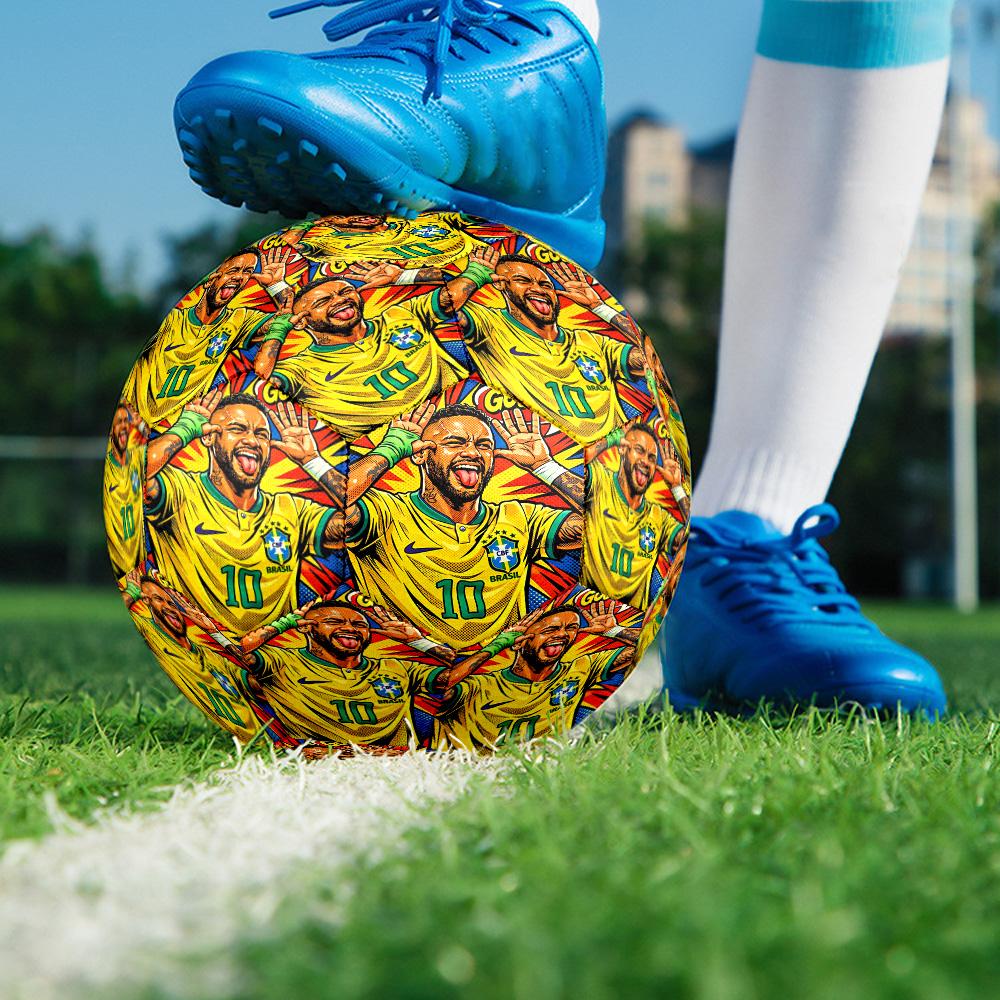 Neymar Celebration Size 5 Soccer Balls, High-Quality, Anti-Slip, Protective Football, a Unique Gift Suitable for Birthdays, Christmas