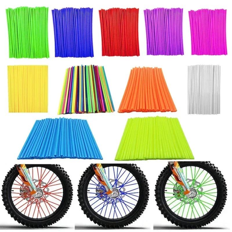 72PCS 11 Colors Universal Dirt Bike Spoke Covers Motorcycle Wheel Rim Spoke Wrap Kit Skins Protector Cover for Motocross Bicycle Rims 18 Inch Rims 17