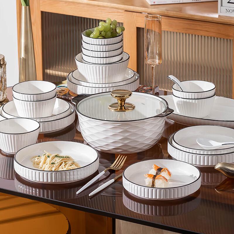 MoDe Lanka Nordic Ceramic 4.5-inch Rice Bowl Set, 6-Pack