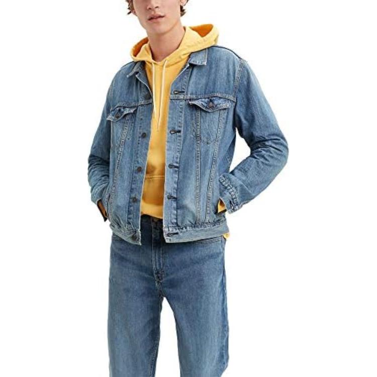 

Levis Повседневная Удобная Рубашка-поло с Длинным Рукавом Джинсовая Куртка Мужские куртки Выбеленный-синий 72334-0477 S