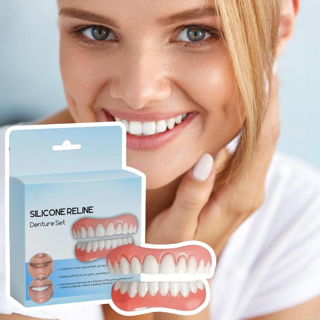 Silicone Dentures Upper And Lower Denture Silicone Reliners Kit Teeth Repair Reliners Nature Liner For Men Women Wedding Tooth