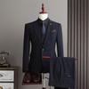 Men's Striped Slim Fit Plus Size Business Casual Suit Set SJT9961-P285