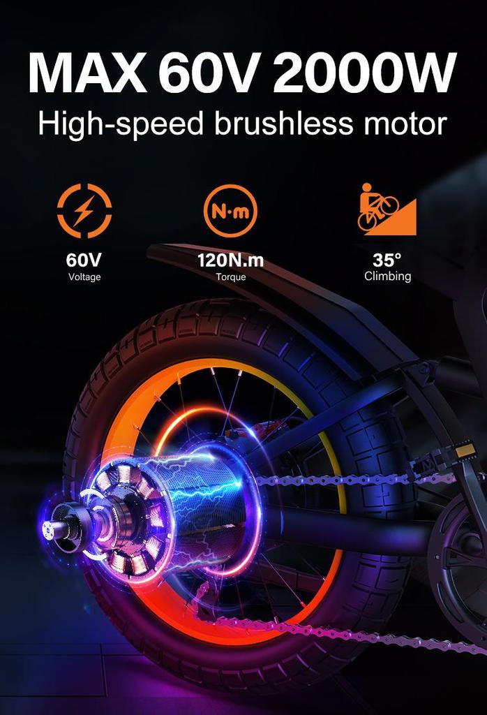 COSWHEEL GT20 Max Ebike 1500W 48V40AH Electric Motorcycle Max 145 Miles Fat Tire Mountain Electric Bike Adult Off-Road Bicycle