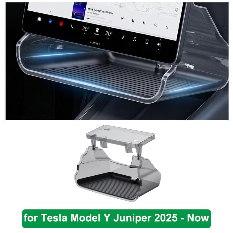 Für Tesla Neues Modell 3 Y YL Juniper Highland 2025 2026 Versteckte Aufbewahrungsbox-Schale unter dem Bildschirm Mittelkonsole ETC Kristall-Organizer
