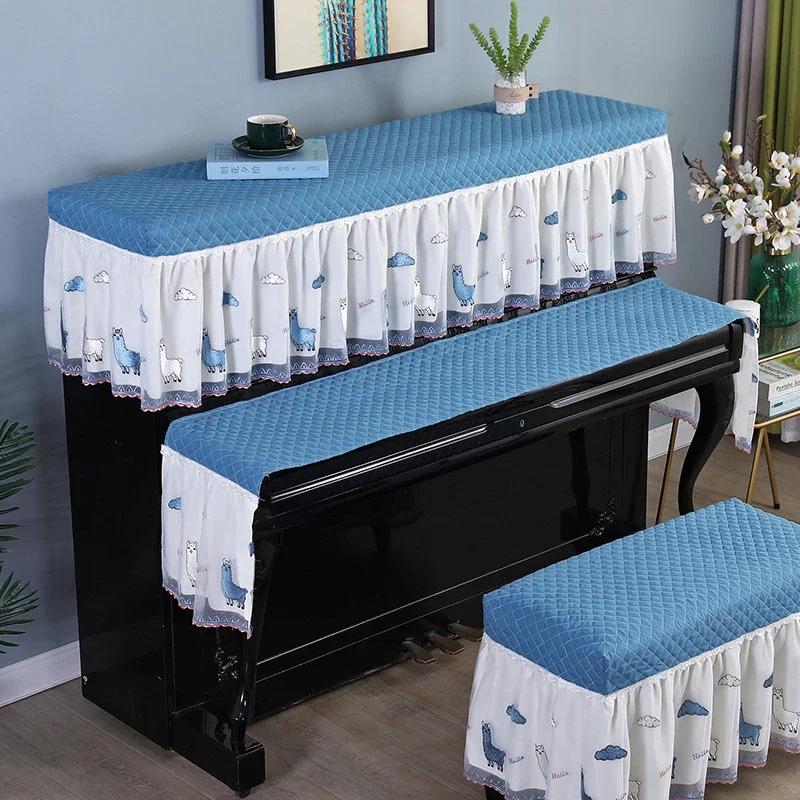 Simple home decoration 1-Piece Set Cartoon Dust Cover Piano Bench Cover or Piano Key Cover Towel Home Simple Decorative Cloth