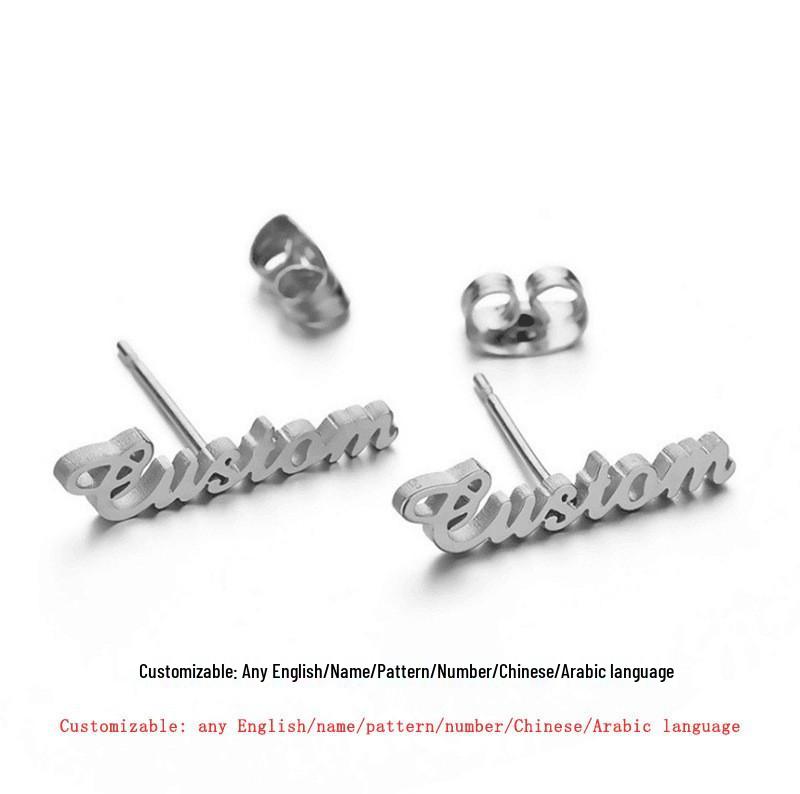 DIY personalizovaná súprava náhrdelníka a náramku z nehrdzavejúcej ocele s náušnicami