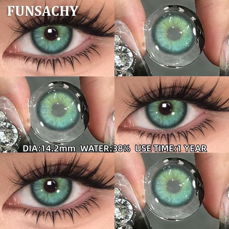 FUNSACHY 1pair New Natural Contact Lenses Black Contacts Gray Lenses Color Brown Contact Lens Yearly Beautiful Pupils for Women