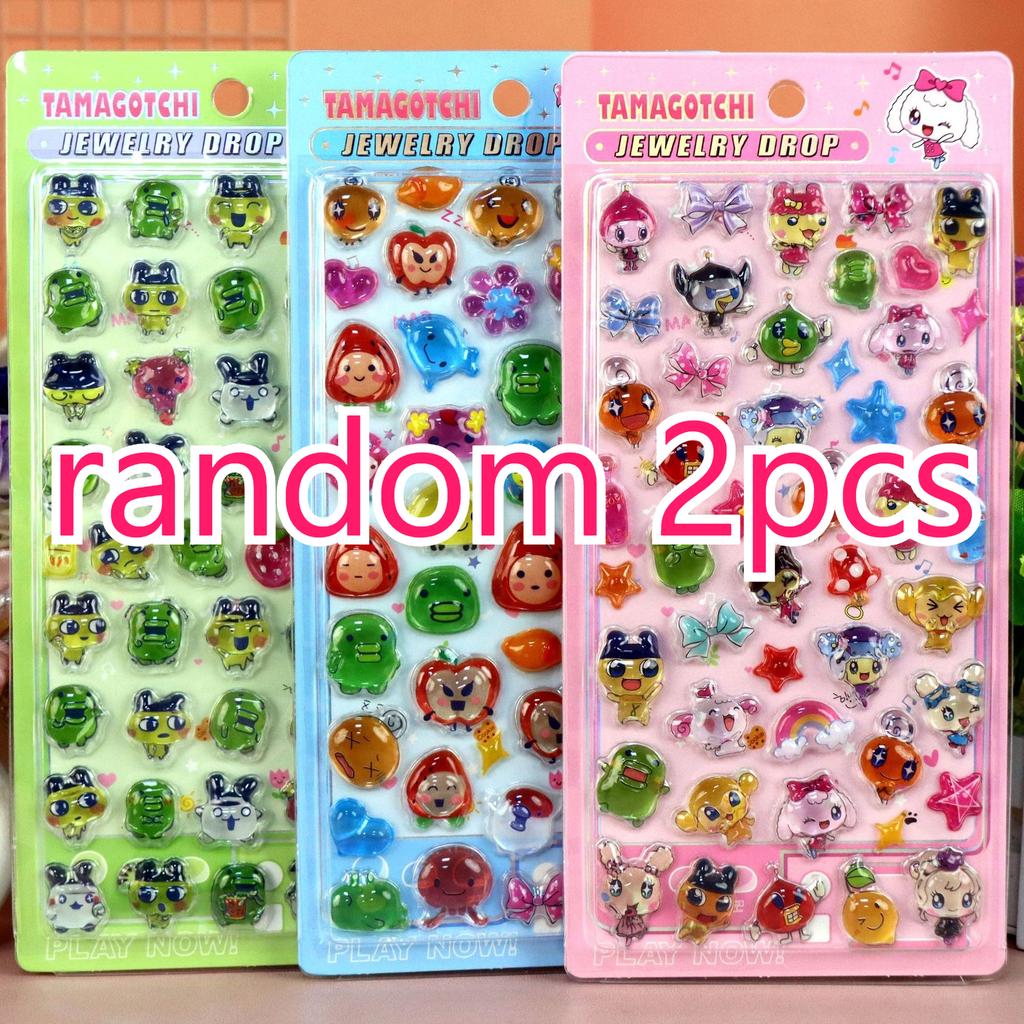 New DIY Decals 3D Relief Crystal Stickers Tamagotchi Theme Cute Aesthetic for Journal and Phone Case Decor Stationery Gift