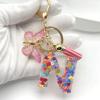 Portachiavi Moda Europea e Americana Farfalla Amore Iniziale con Dettaglio Paillettes