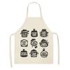 Cake Letters Women's  Kitchen Cotton Linen Apron Black Bib Household CleaningCooking