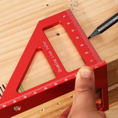 Metric Woodworking Square Protractor 3D 45/90 Degree Layout Aluminum Alloy Miter Measuring Triangle Ruler Carpenter Toolsolss