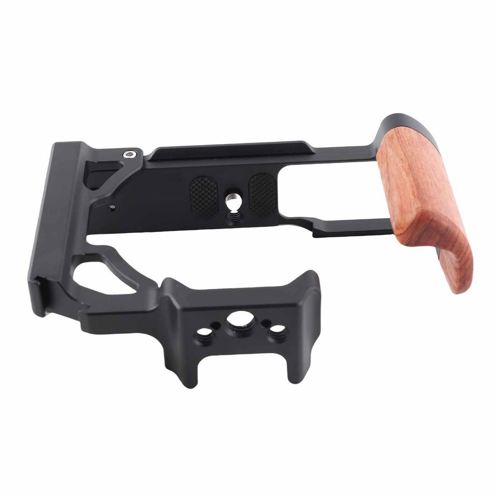 Wood Handle Metal Camera Cage Wooden Handle Vertical Shooting Camera Cage with 1 4 Inch 3 8 Inch Screw Hole Cold Shoe