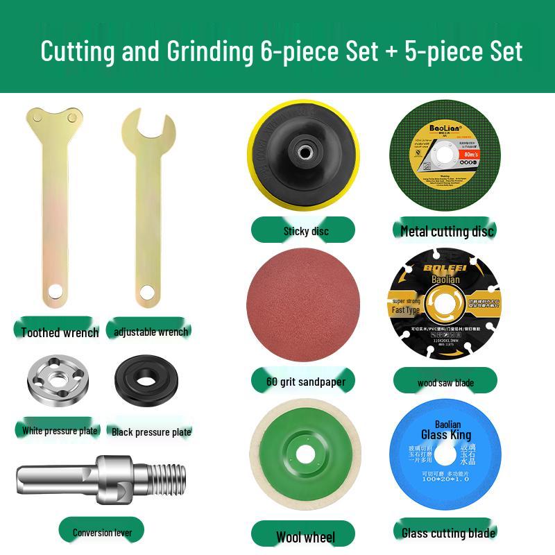 Baolian Electric Drill To Angle Grinder Converter Kit: Chuck, Connecting Rod, and Cutting Attachment