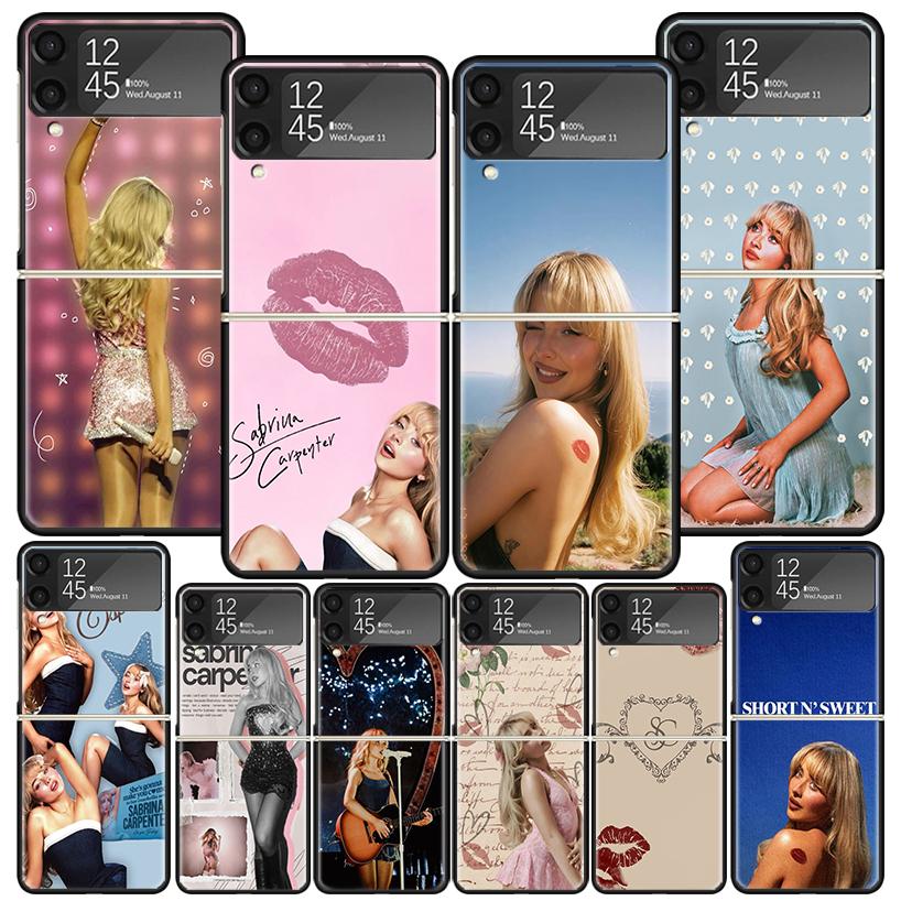 CR66 S-Sabrina C-Carpenter Phone Case For Samsung Z Flip 7 6 5 4 3 Galaxy ZFlip7 ZFlip6 ZFlip5 ZFlip4 ZFlip3 5G Print Cover