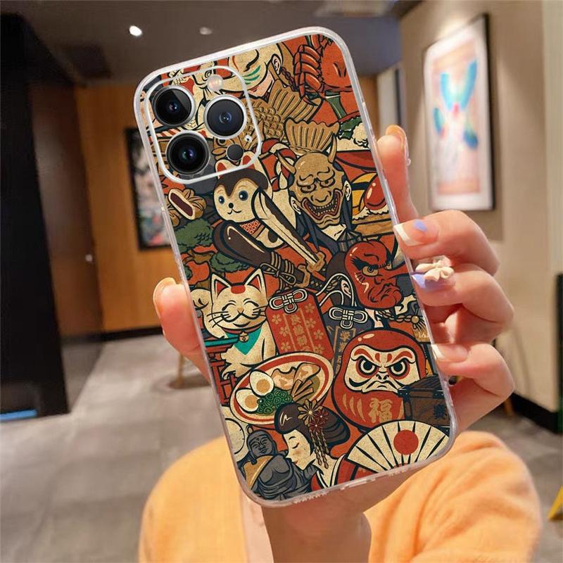 Phone Case For Iphone 17 Pro Max Air 16 15 14 13 Pro Max 15 16 Pro 15Plus Japanese Style Art Wave