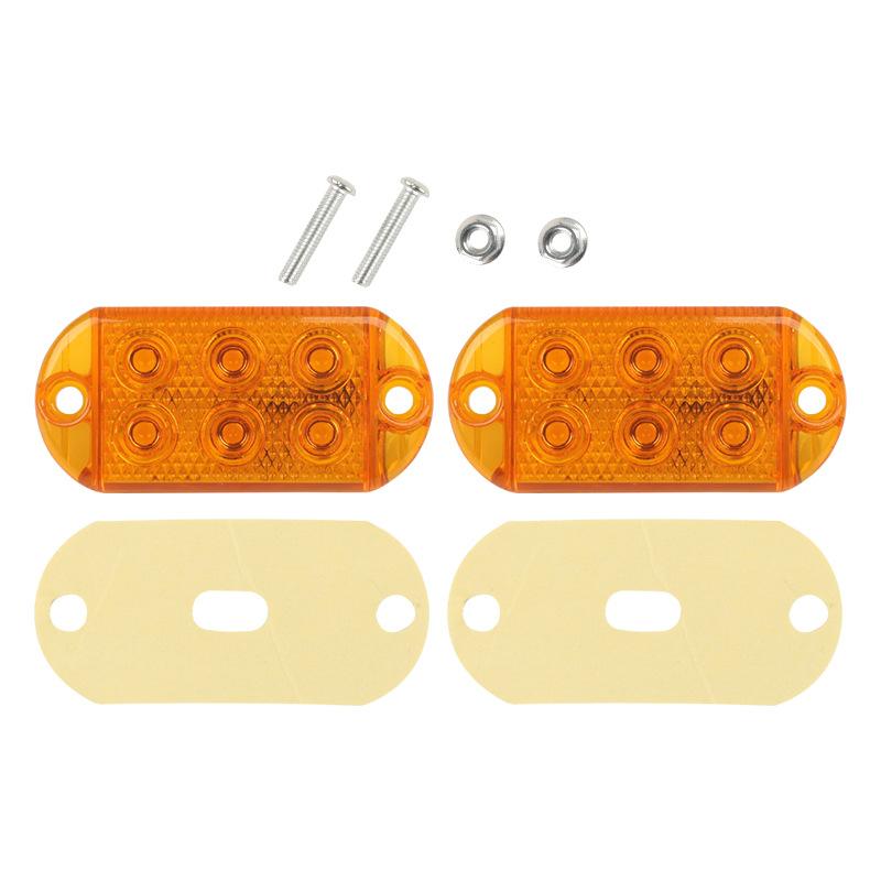 1 Sæt 12-80V Trailer Bil Lastbil Signallampe Indikatorlys 6LEDs Høj Lysstyrke Vandtæt Strobe Lys LED Flash Advarselslys