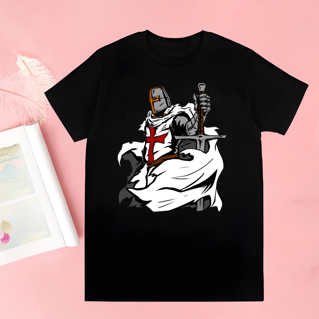 Medieval Knights Templar T Shirts print O-Neck Short Sleeve Regular Mens Heigh Quality Men Hip-Hop t Shirt