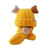 Zweiteiliges Set aus Plüschbärenmütze und Schal für Kinder im Herbst und Winter, mit einem warmen Plüschschal und einer niedlichen Plüschmütze für Babys