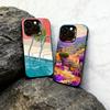 Coque de téléphone Art David Hockney Pour iPhone 17,16,15,14,13,12,11 Plus,Pro Max,XS,Coque de téléphone Argent Coloré Funda Cover