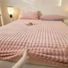 Vinterseng Varmt laken Sengetøy Madrasstrekk Tykk plysj elastisk laken Vinter Coral Fleece Luksus dobbeltseng Sengetrekk