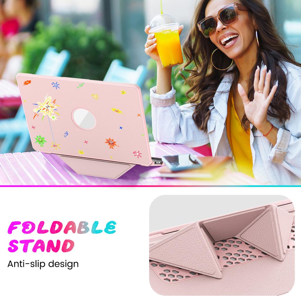 Pattern Printing Laptop Case for MacBook Air 13 Inch (2025)/(2024)/(2022)/M2 A2681/M3 A3113/M4 A3240 Notebook Kickstand Cover