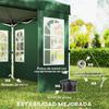 Folding Canopy 3x3 M Pop Up With UPF50+ 4 Detachable Sides Adjustable Height And Carrying Bag Green