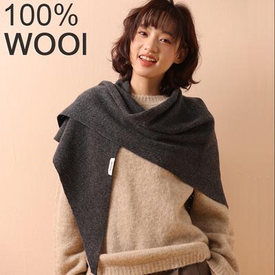 Wool Knitted Triangle Scarf Shawl Wrap Women'S Autumn Winter Warm Neck Protection Scarf Decorative Scarf Poncho Stoles
