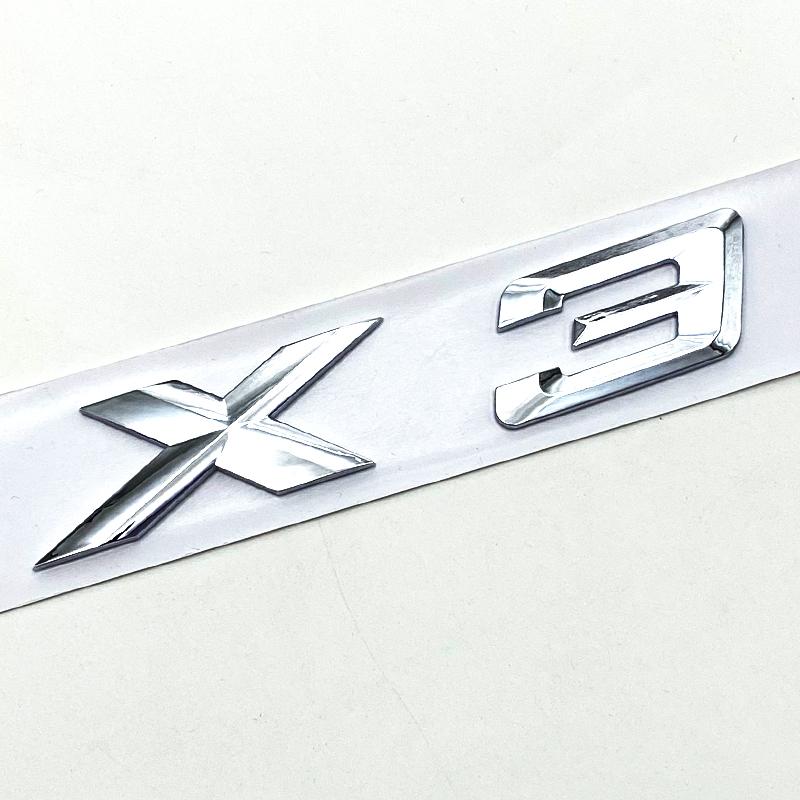 3D ABS Black Chrome Car Letters Rear Trunk Badge X3 Logo For BMW X3 F25 Sticker Emblem X3 E83 F25 G01 Lettering Accessories