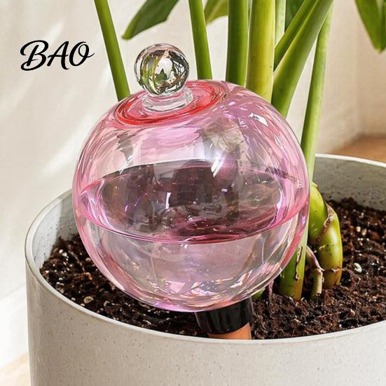 Reusable Watering Bulb Self Bulb, 500ml Transparent Automatic Plant Irrigation Ball, Low Maintenance Care Holiday with Lid for Indoor Houseplants