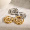 Stainless Steel Spiral Hoop Earrings Exquisite Stud Earring Trendy Jewelry Party Gift