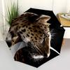 1pc Leopard Automatic Open/Close Umbrella 8-Rib Strong Frame, Portable Travel Umbrella for Women & Men, Birthday Gift Parties 026