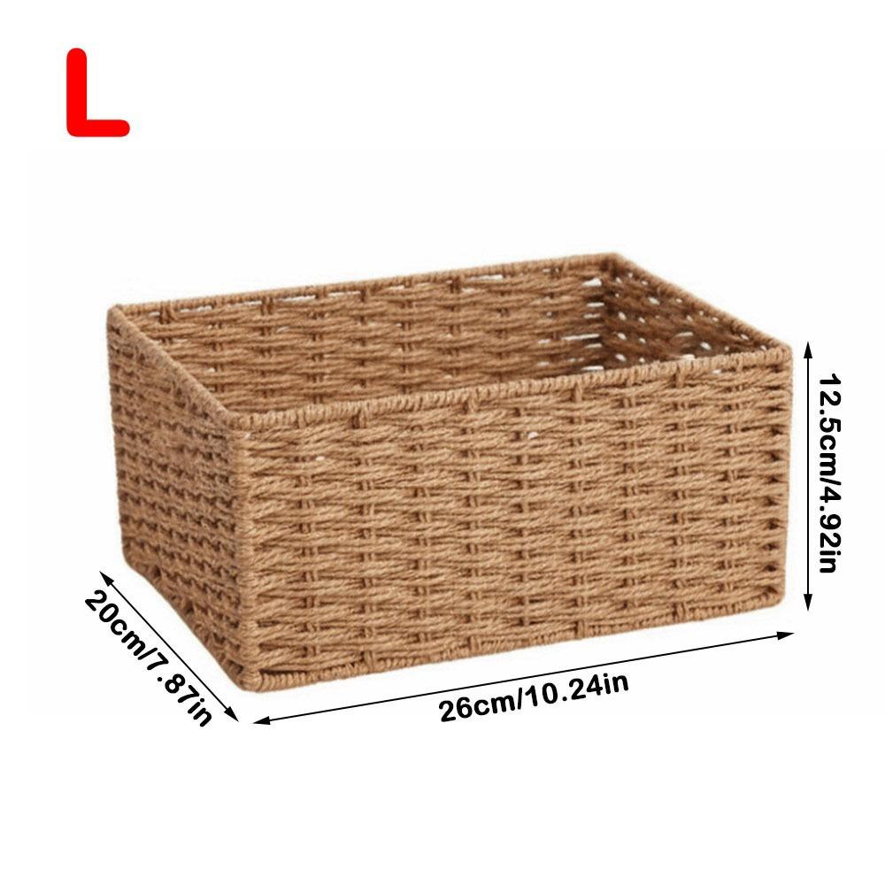 New Large Capacity Woven Storage Basket Handmade Reusable Snack Sundries Organizer Clothing Storage Basket