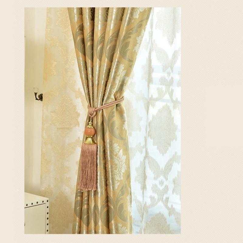 Cortina Jacquard Térmica Blackout de Luxo em Relevo para Sala de Estar e Quarto, Cortinas Redutoras de Ruído e Privacidade, Decoração para Casa