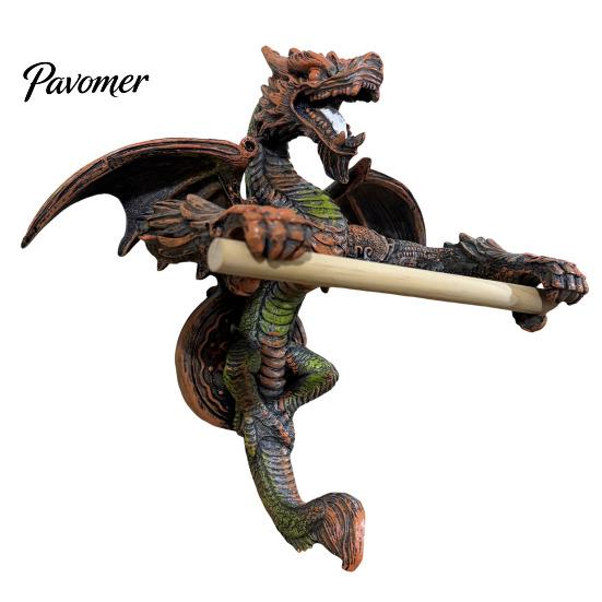 Bathroom Dragon Decoration Flying Roll Paper Holder Winged Wall Mount Toilet Gothic Resin Statue Towel Dispenser Storage Rack