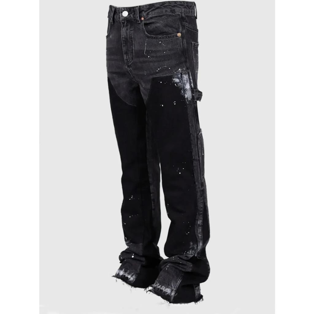 DRIPX Jeans Lavati Uomo Vintage Caviglia Pantaloni Vita Media Tasche Bottone Zip Chiusura Denims Usurati Streetwear Pantaloni Dritti