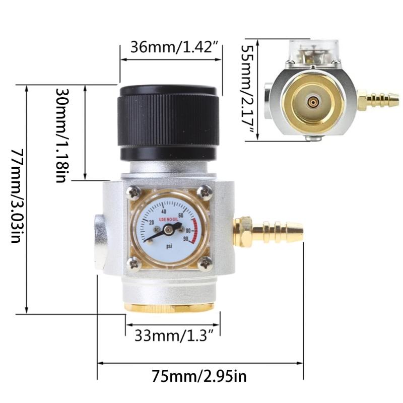 Small Gas Regulator Gas Pressure Gauge Pressure Control Fitting Quick Connector