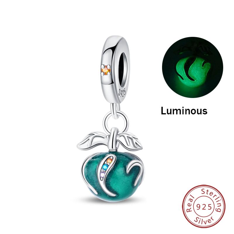 Copper Luminous Apple Lantern Elf Deer Pendant Balloon Rainbow Donut Charms Beads Fit Qikaola Bracelets Diy Jewelry