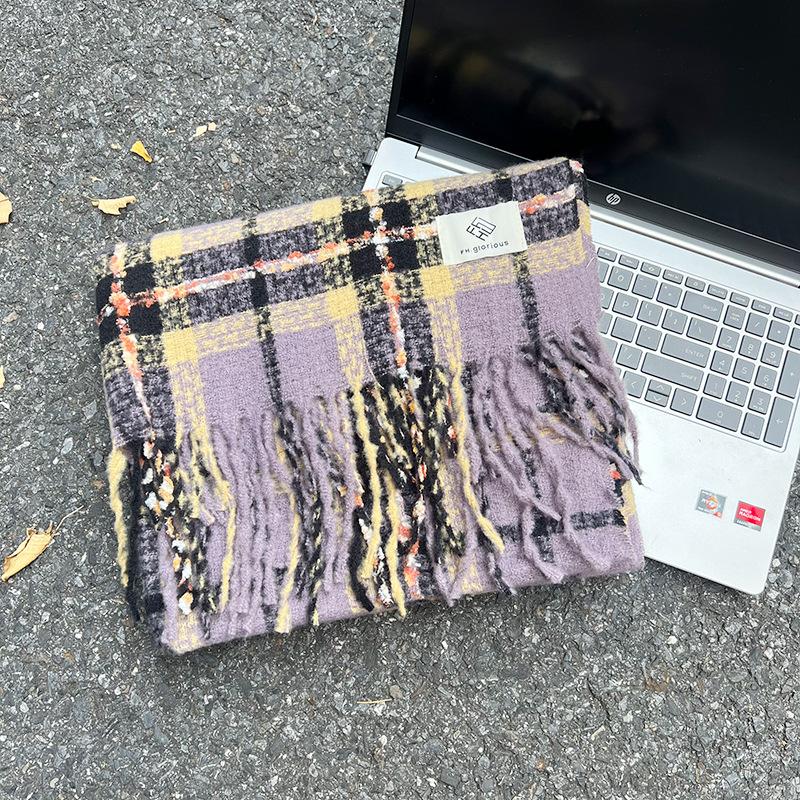 Mohair-Schal Koreanischer Stil Herbst und Winter karierter Schal Imitation Kaschmir warmer Schal Paar vielseitiger Schal