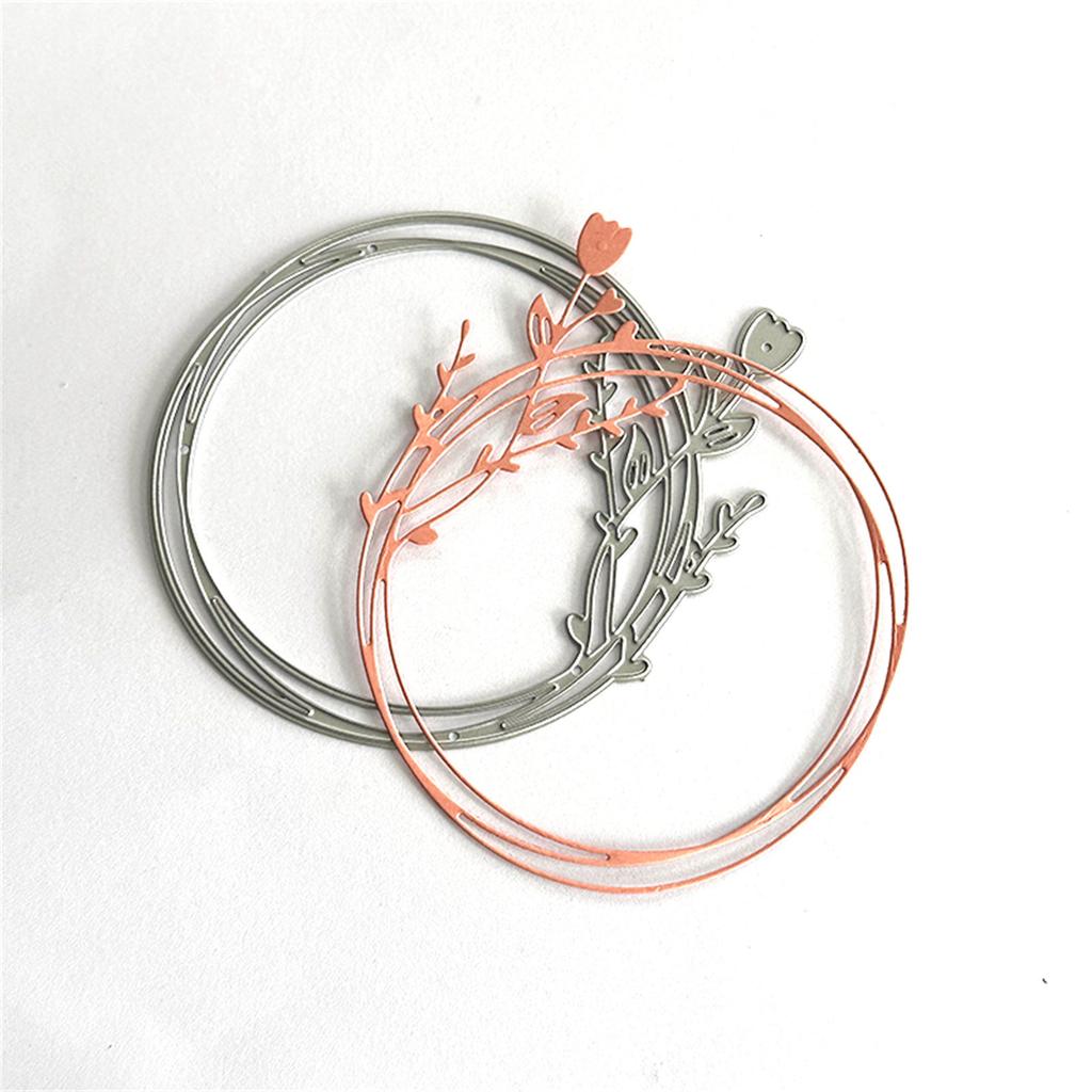 Flower Wreath Cutting Dies for Card Making Scrapbooking Carbon Steel Die Cut Templates Decorative Embossing Paper Dies